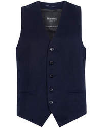 Topman Navy Dobby Vest, $50 | Topman | Lookastic