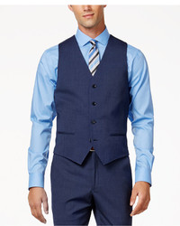 Alfani Traveler Medium Blue Solid Slim Fit Vest Only At Macys