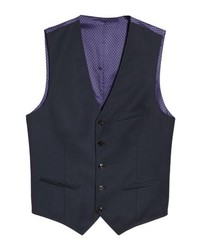 Ted Baker London Troy Trim Fit Solid Wool Vest