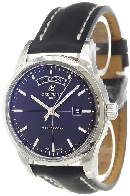 breitling transocean day date blue