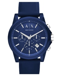 AX Armani Exchange Chronograph Silicone Strap Watch