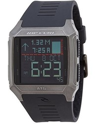 Rip Curl Rifles Ss Tide Gunmetal Quartz Stainless Steel And Polyurethane Sport Watch Colorblack