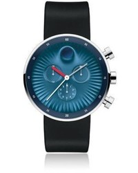 Movado Stainless Steel Silicone Strap Blue Dial Chronograph Watch