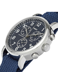 Timex Weekender Stainless Steel And Webbing Chronograph Watch