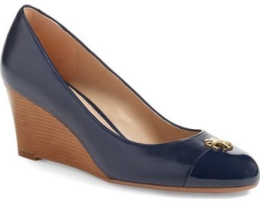 tory burch navy wedge