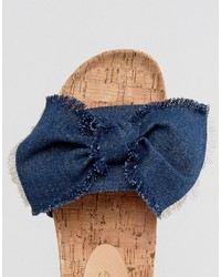 Miss KG Denim Blue Flat Sandals