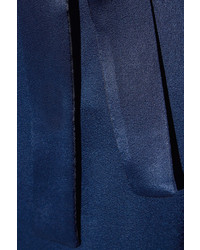 Halston Heritage Hammered Satin Wide Leg Pants Navy