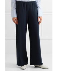 The Row Lala Stretch Jersey Wide Leg Pants Midnight Blue