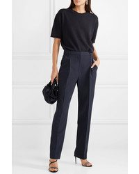 Sally Lapointe Pleated Stretch Crepe Straight Leg Pants