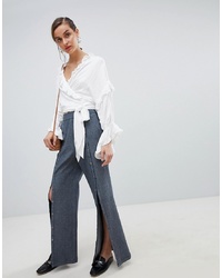 Current Air Popper Front Wide Leg Trousers