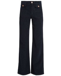 See by Chloe See By Chlo Wide Leg Corduroy Stretch Cotton Trousers
