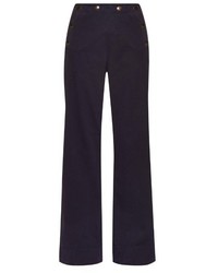 Tomas Maier Wide Leg Weathered Stretch Cotton Trousers