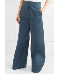 Lemaire Wool Twill Wide Leg Pants Navy
