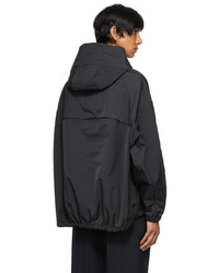 Valentino Black Garden Hooded Half Zip Jacket