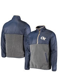 G-III SPORTS BY CARL BANKS Graynavy Tech Yellow Jackets College Advanced Transitional Half Zip Jacket At Nordstrom