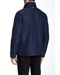 Andrew Marc Kips Bay City Rain Jacket With Faux Fur Collar