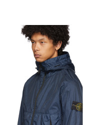 Stone Island Navy Nylon Hooded Jacket