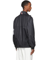 Thom Browne Navy Oversized 4 Bar Zip Up Jacket