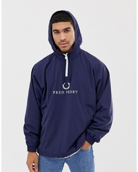 Fred Perry Over Head Hooded Jacket In Navy