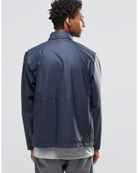 Rains Coach Jacket With Detachable Hood In Blue