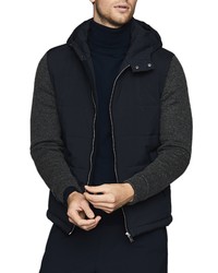 Reiss Shapley Hooded Jacket With Knit Sleeves