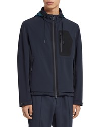 Zegna Water Repellent Technical Stretch Nylon Hooded Jacket