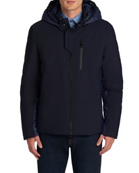 Bugatchi Water Resistant Hooded Jacket In Navy At Nordstrom