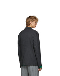 Acne Studios Acne S Grey Melange Wool Antibes Suit Blazer