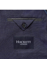 Hackett Blue London Slim Fit Mlange Wool Blazer