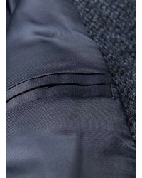 Topman Blue Marl Herringbone Tweed Suit Jacket