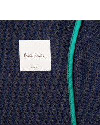 Paul Smith Blue Slim Fit Unstructured Merino Wool Blazer