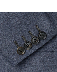 Brioni Blue Wool Silk And Cashmere Blend Blazer