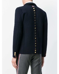 Thom Browne Button Back Fine Merino Wool Sport Coat With Tonal 4 Bar Stripe