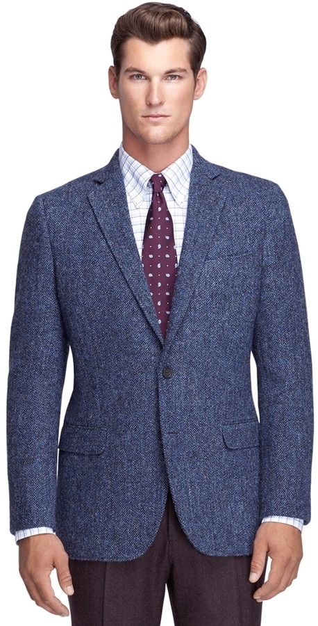 Brooks Brothers Fitzgerald Fit Harris Tweed Crows Feet Pattern Sport ...