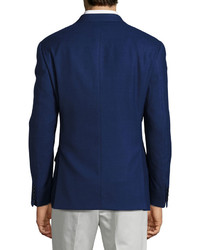 Armani Collezioni G Line Birdseye Wool Two Button Sport Coat Blue