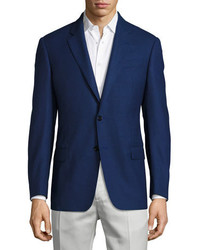 Armani Collezioni G Line Birdseye Wool Two Button Sport Coat Blue