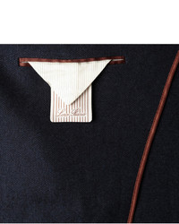 Loro Piana Navy Cashmere And Silk Blend Unstructured Blazer