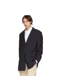 Raf Simons Navy Single Breasted Fitted Blazer