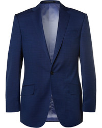 Richard James Navy Slim Fit Basketweave Wool Suit Jacket