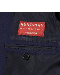 Huntsman Navy Slim Fit Wool Blazer