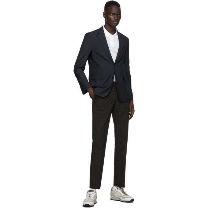 Dunhill Navy Tropical Wool Plain Travel Blazer, $957 | SSENSE | Lookastic