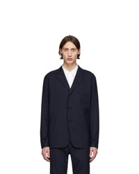Comme des Garcons Homme Navy Tropical Wool Three Button Blazer