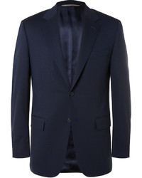 Canali Navy Valencia Slim Fit Stretch Wool Travel Suit Jacket