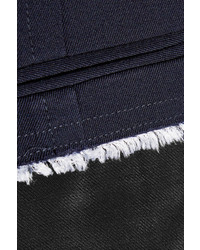 DKNY Satin Trimmed Wool Twill Blazer Midnight Blue