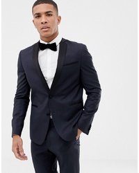 ASOS DESIGN Slim Tuxedo Suit Jacket In Navy 100% Wool