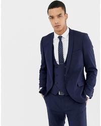 Twisted Tailor Super Skinny Wool Mix Suit Jacket In Navy