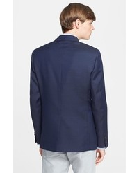 Theory Wellar Wardale Trim Fit Check Wool Cotton Sport Coat
