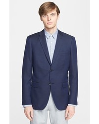 Theory Wellar Wardale Trim Fit Check Wool Cotton Sport Coat