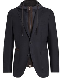 Ermenegildo Zegna Wool Blend Detachable Waistcoat Jacket