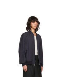 3.1 Phillip Lim Blue Relaxed Wool Bomber Jacket